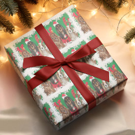 Three Cavalier King Charles Spaniels Snowflakes Geschenkpapier