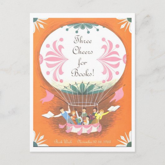 "Three Chefor Books" Vintages Library Poster Postkarte (Vorderseite)