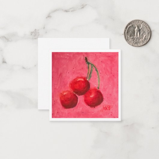 Three Cherries Mitteilungskarte (Vorderseite/Rückseite Beispiel)