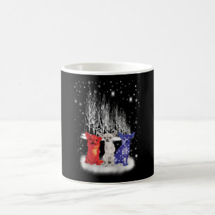 Three Chihuahua Snow Patriotic American Christmas Kaffeetasse