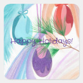 Three Christmas Balls Happy Holidays Stickers (Vorderseite)