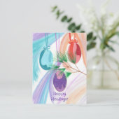 Three Christmas Balls Holiday postcards Feiertagspostkarte (Stehend Vorderseite)