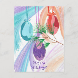 Three Christmas Balls Holiday postcards Feiertagspostkarte