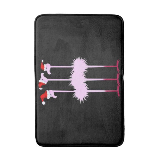 Three Christmas Flamingo Badematte (Vorderseite Vertikal)