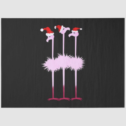 Three Christmas Flamingo Seidenpapier (Vorderseite)