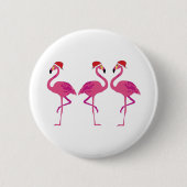 Three Christmas Flamingos Button (Vorderseite)
