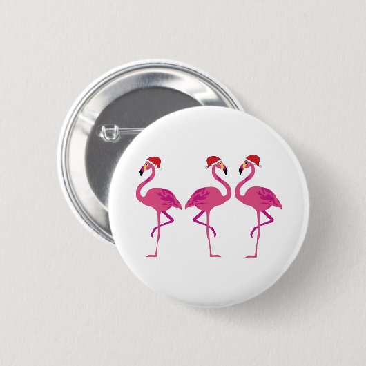 Three Christmas Flamingos Button (Vorne & Hinten)