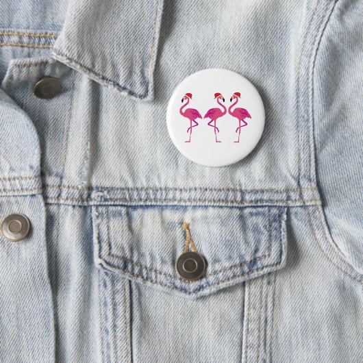 Three Christmas Flamingos Button (Beispiel)
