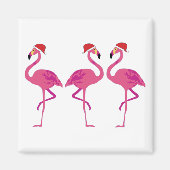 Three Christmas Flamingos Magnet (Vorne)