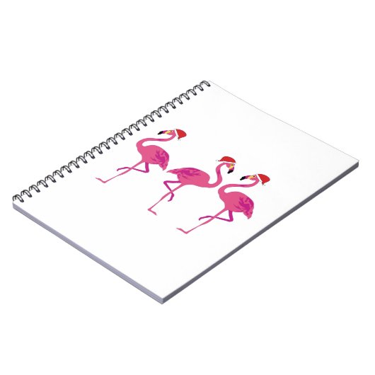 Three Christmas Flamingos Notizblock (Linke Seite)