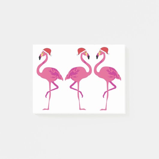 Three Christmas Flamingos Post-it Klebezettel (Vorderseite)