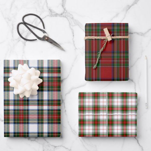 Three Clan Stewart Patterns Geschenkpapier Set (Vorderseite)