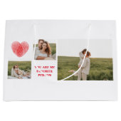  Three Collage Couple Photo | Valentines Gift Große Geschenktüte (Vorderseite)