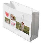  Three Collage Couple Photo | Valentines Gift Große Geschenktüte (Vorderseite Schrägansicht)