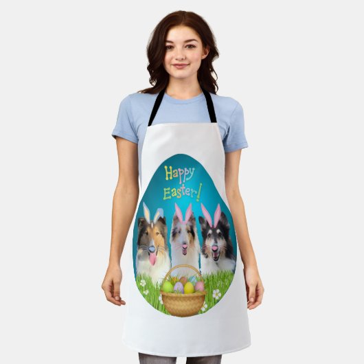 Three Collie Bunny Schürze (Getragen)