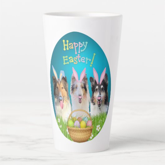 Three Collie Easter Bunny  Milchtasse (Vorderseite)