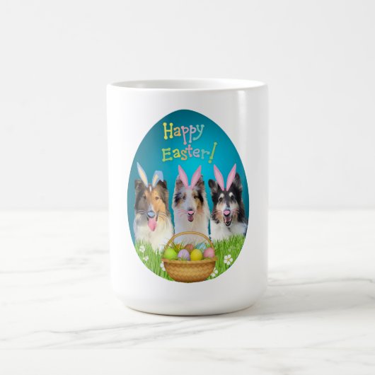 Three Collie Easter coffee mug Kaffeetasse (Mittel)