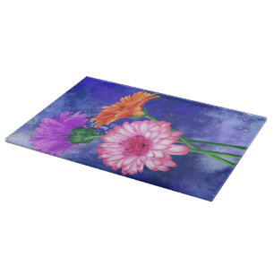 Three Color Gerberas Cutting Board Schneidebrett