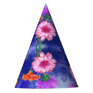 Three Color Gerberas Party Hat Partyhütchen