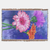 Three Color Gerberas Throw Blanket Decke (Vorderseite)