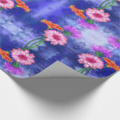Three Color Gerberas Wrapping Paper Geschenkpapier (Ecke)