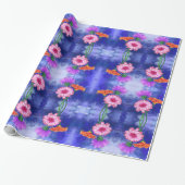 Three Color Gerberas Wrapping Paper Geschenkpapier (Ungerollt)
