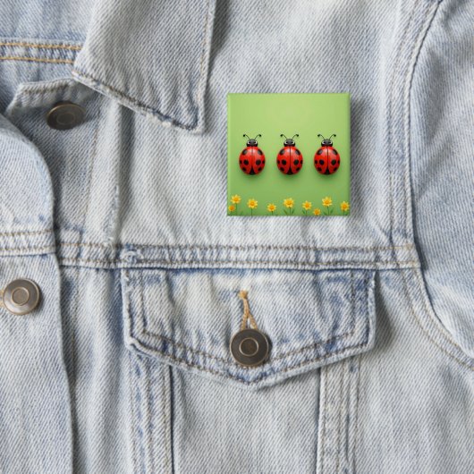 Three Colorful Ladybugs Button (Beispiel)