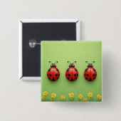 Three Colorful Ladybugs Button (Vorne & Hinten)