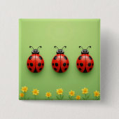 Three Colorful Ladybugs Button (Vorderseite)