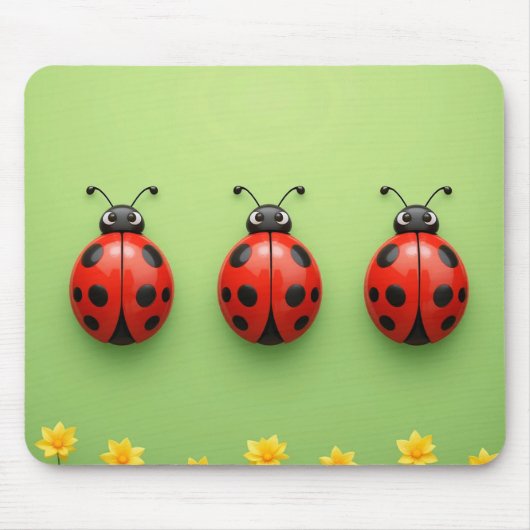 Three Colorful Ladybugs Mousepad (Vorne)