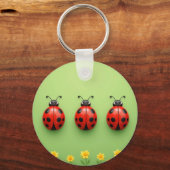 Three Colorful Ladybugs Schlüsselanhänger (Rückseite)