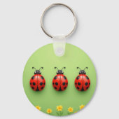 Three Colorful Ladybugs Schlüsselanhänger (Rückseite)