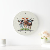 Three Cows Humorous Personalized  Große Wanduhr (Zuhause)