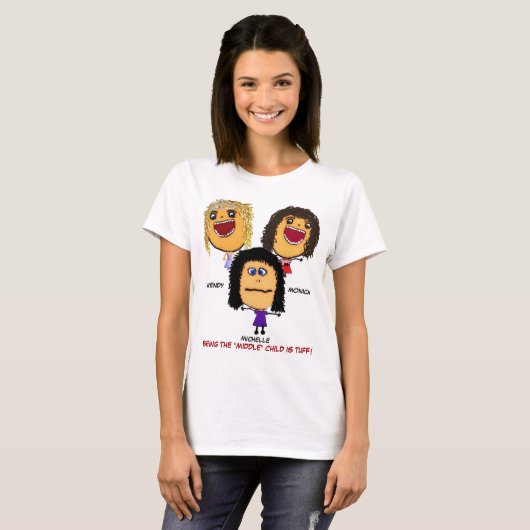 Three Crazy Sisters Cartoon T-Shirt (Vorne ganz)