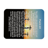 Three Crosses Psalm 23 Sunset Gebet Magnet (Horizontal)