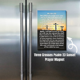 Three Crosses Psalm 23 Sunset Gebet Magnet
