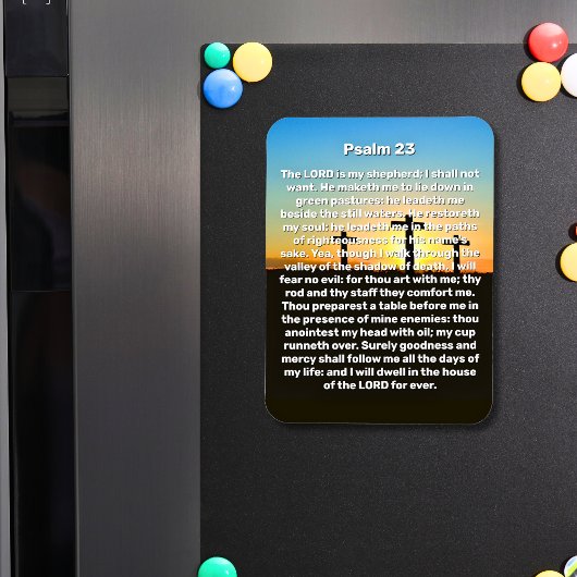 Three Crosses Psalm 23 Sunset Gebet Magnet