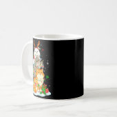 Three Cute Cats Reindeer Colorful Christmas Lights Kaffeetasse (Vorderseite Links)