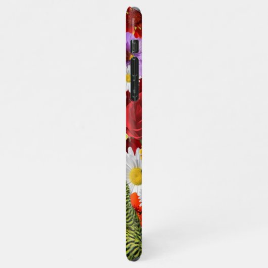 three cute green Budgies with cloroful flower iPhone Hülle (Linke Seite)