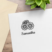 Three Daisies Individuelle Name Gummistempel