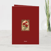Three Deep Red Roses Art Nouveau Style Karte (Rückseite)