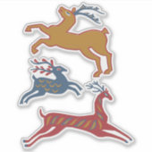 Three Deers American Folk Art Aufkleber (Vorderseite)