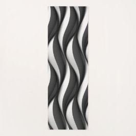 Three Dimensional Black and White Wave Pattern Yogamatte
