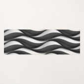 Three Dimensional Black and White Wave Pattern Yogamatte (Vorderseite (Horizontal))