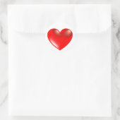 Three Dimensional Style Heart Symbol Red Runder Aufkleber (Tasche)