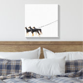 Three Dobermans on leash Leinwanddruck (Insitu (Schlafzimmer))