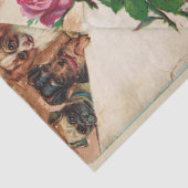 THREE DOGGIES WITH ROSES  MONOGRAM  SEIDENPAPIER (Ausschnitt)