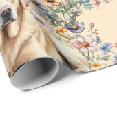 Three Dogs in Wildflowers Seamless  Geschenkpapier (Rolleneckpunkt)