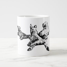 Three Dogs Mug – Lying Trio in Black Ink Jumbo-Tasse