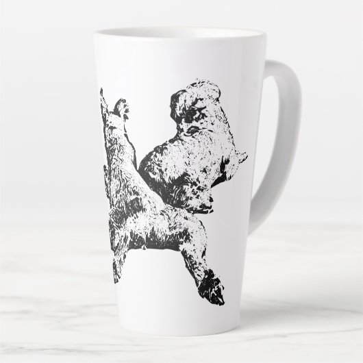 Three Dogs Mug – Lying Trio in Black Ink Milchtasse (Rechte Ecke)